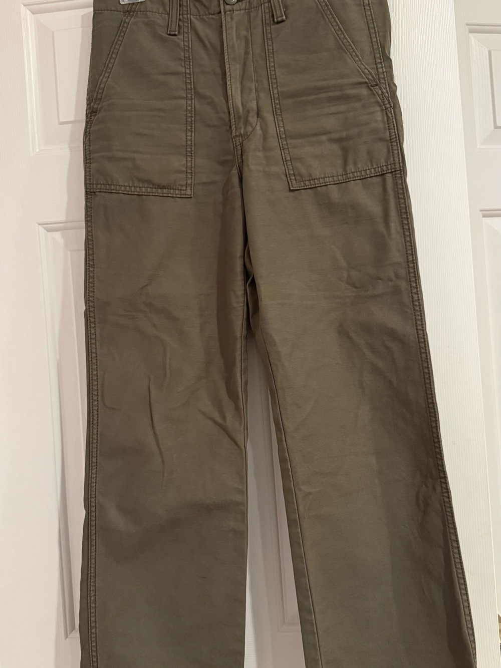 Wonen's Straight-Leg Utility Pants - Olive Green
